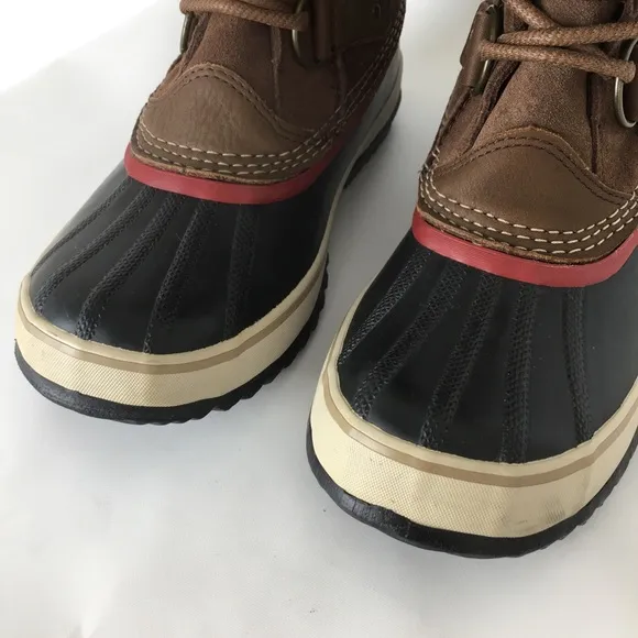 Sorel Joan of Arctic Snow Boots Waterproof Black Leather Women’s Sz 9 Fur Trim