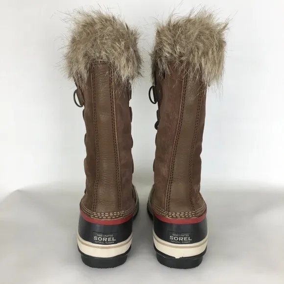 Sorel Joan of Arctic Snow Boots Waterproof Black Leather Women’s Sz 9 Fur Trim