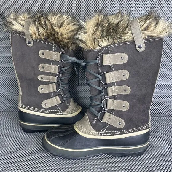Sorel Joan of Arctic Winter Boots Womens Size 9 Quarry Black Waterproof Outdoors
