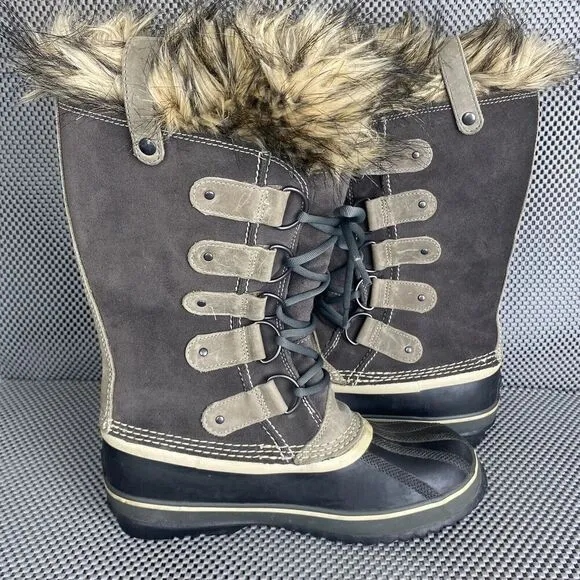 Sorel Joan of Arctic Winter Boots Womens Size 9 Quarry Black Waterproof Outdoors