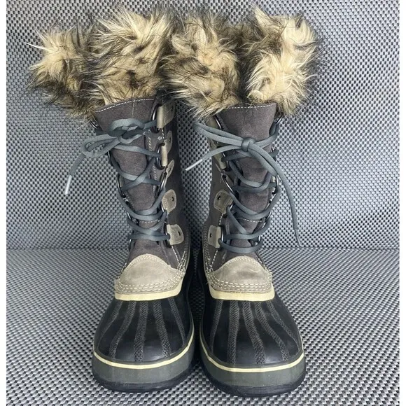 Sorel Joan of Arctic Winter Boots Womens Size 9 Quarry Black Waterproof Outdoors