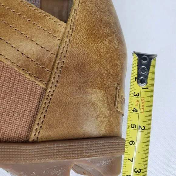 Sorel Joanie II Tan Leather Lace Up Gladiator Wedge Sandals Womens Size 8