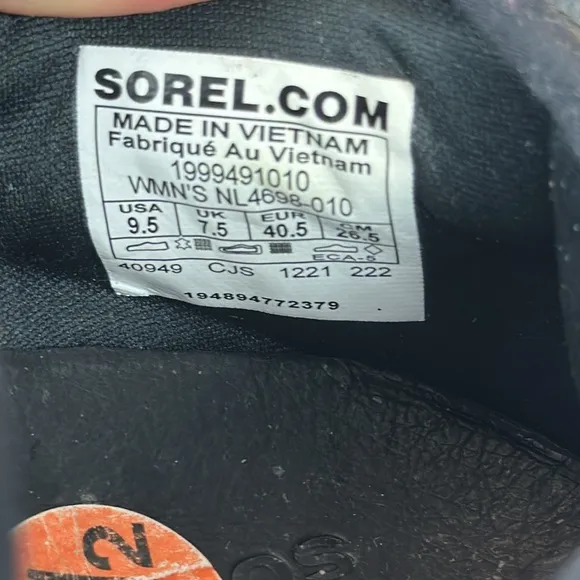 Sorel Kinetic Impact Sneakers Black Strap Mesh Slip On Fabric Shoes Size 9.5