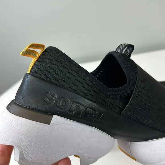 Sorel Kinetic Impact Sneakers Black Strap Mesh Slip On Fabric Shoes Size 9.5