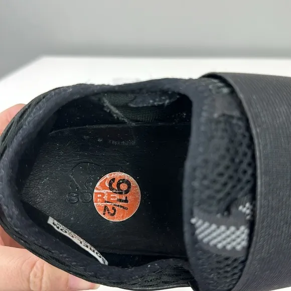 Sorel Kinetic Impact Sneakers Black Strap Mesh Slip On Fabric Shoes Size 9.5