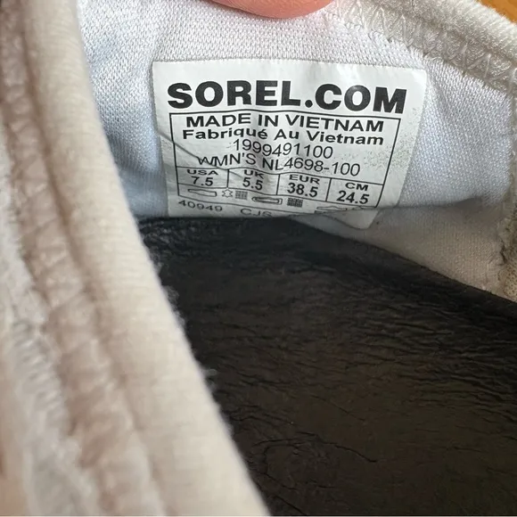 Sorel Kinetic Impact Sneakers Shoes Strap White Black Yl Womens Slip on Size 7.5