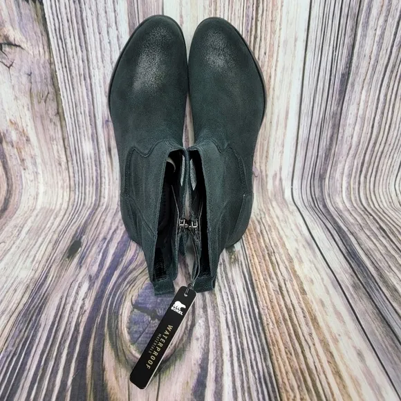 Sorel Lolla ll Metallic Suede Waterproof Zip Booties New Women’s 8
