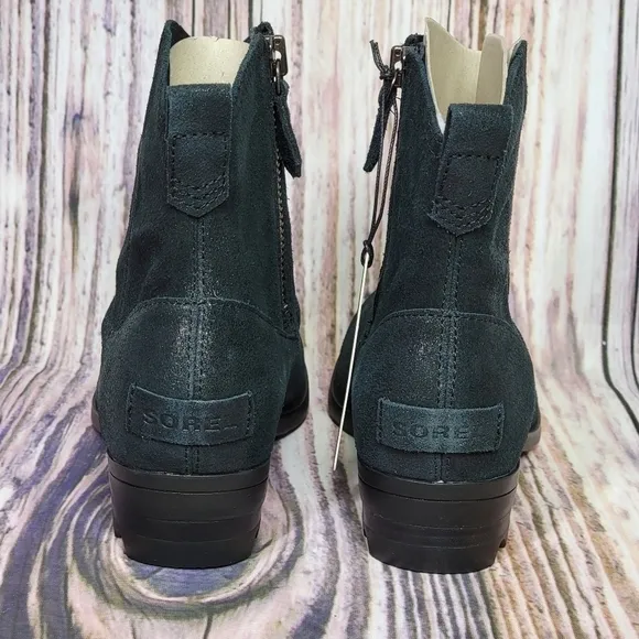 Sorel Lolla ll Metallic Suede Waterproof Zip Booties New Women’s 8