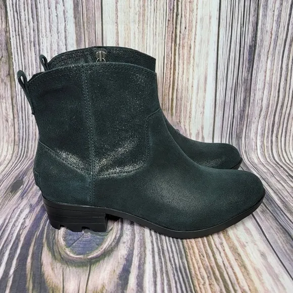 Sorel Lolla ll Metallic Suede Waterproof Zip Booties New Women’s 8
