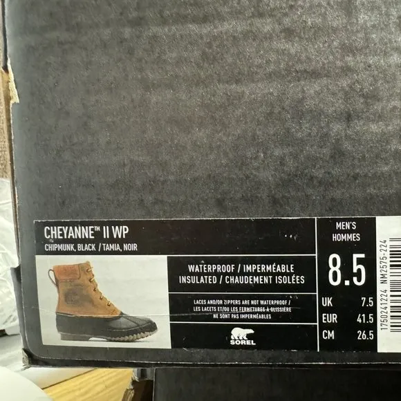 Sorel Men's Cheyanne II Waterproof Boots Brown, Size 8.5 M