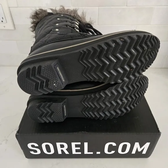 Sorel Tofino II Waterproof Insulated Winter Snow Boots Lace-Up Black Stone Sz 8