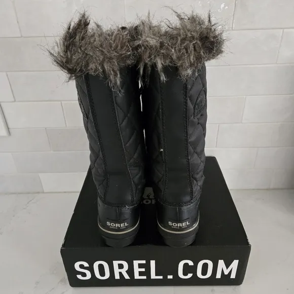 Sorel Tofino II Waterproof Insulated Winter Snow Boots Lace-Up Black Stone Sz 8