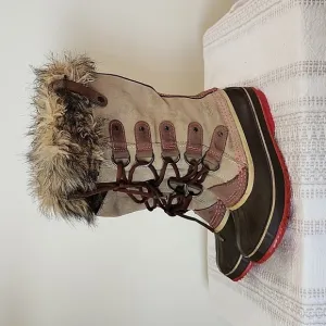 SOREL waterproof faux fur lined boots genuine leather rubber winter boots sz 7