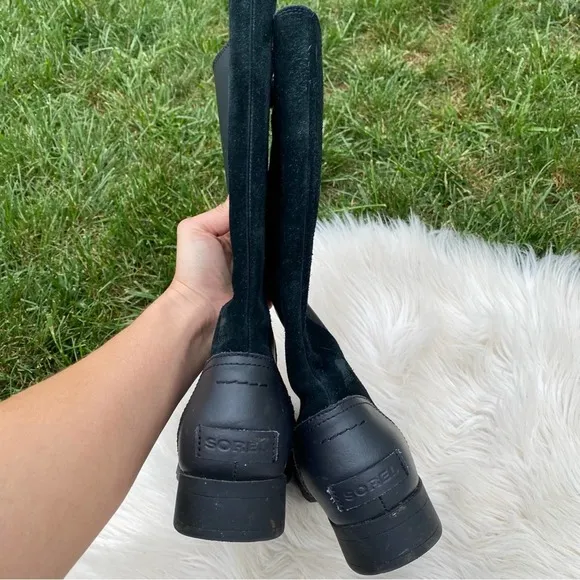 SOREL WATERPROOF SUEDE RAIN RIDER LONG BOOTS 7
