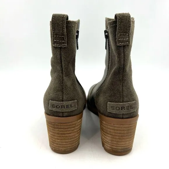 Sorel Women’s Cate Bootie Waterproof Leather Ankle Boots Green