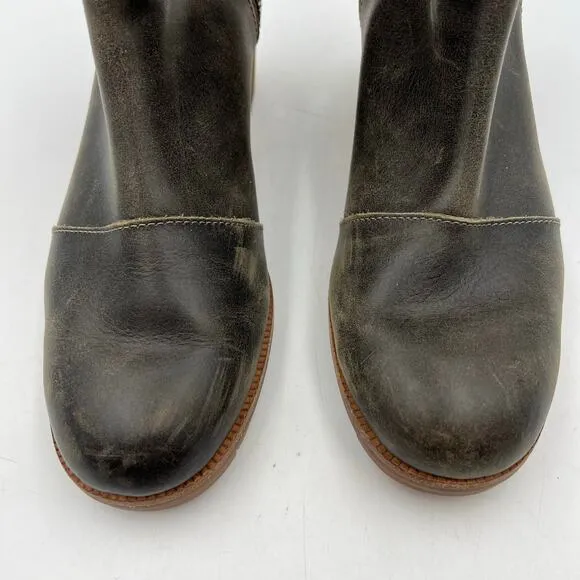 Sorel Women’s Cate Bootie Waterproof Leather Ankle Boots Green