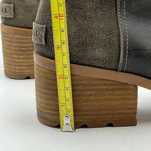 Sorel Women’s Cate Bootie Waterproof Leather Ankle Boots Green