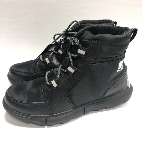 Sorel Women’s Explorer II Carnival Sport, Black Waterproof Booties, Size 9M