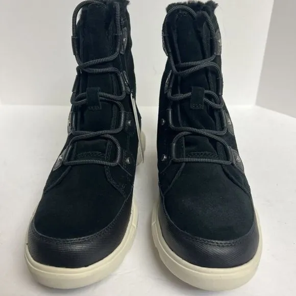 Sorel Women's Explorer II Joan Faux Fur Waterproof Boots Black, Size 9M