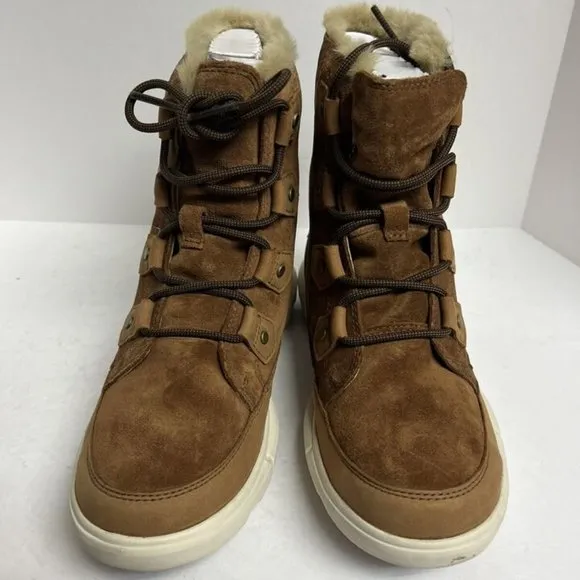 Sorel Women's Explorer II Joan Faux Fur Waterproof Boots Tan, Size 7.5 M