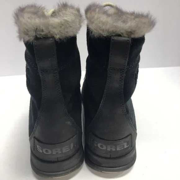 Sorel Women’s Explorer Joan, Black Waterproof Winter Boots, Size 7.5M