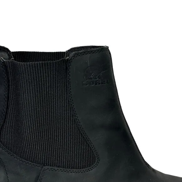 Sorel Women's Hi-Line Chelsea Boots 10 Platform Heeled Waterproof Black Platform