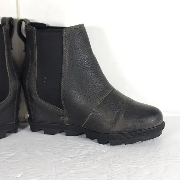 Sorel Women's Joan of ArcticII US5,5 gray Leather Waterproof Wedge Chelsea Boot