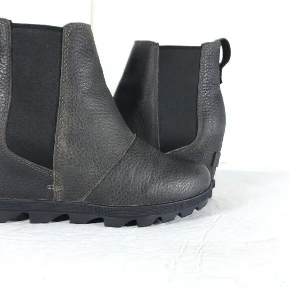 Sorel Women's Joan of ArcticII US5,5 gray Leather Waterproof Wedge Chelsea Boot
