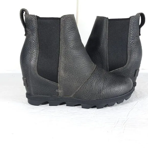Sorel Women's Joan of ArcticII US5,5 gray Leather Waterproof Wedge Chelsea Boot