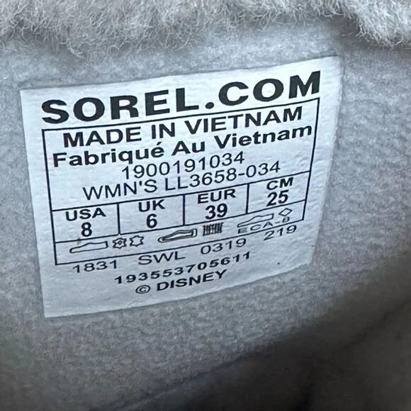 Sorel X Disney Tofino II Frozen 2 Silver Waterproof Shearling Boots Women Size 8