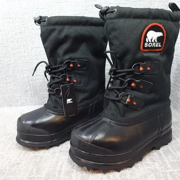 Sorel Youth Size 4Y US Black Waterproof Outdoor Winter Snow Boots