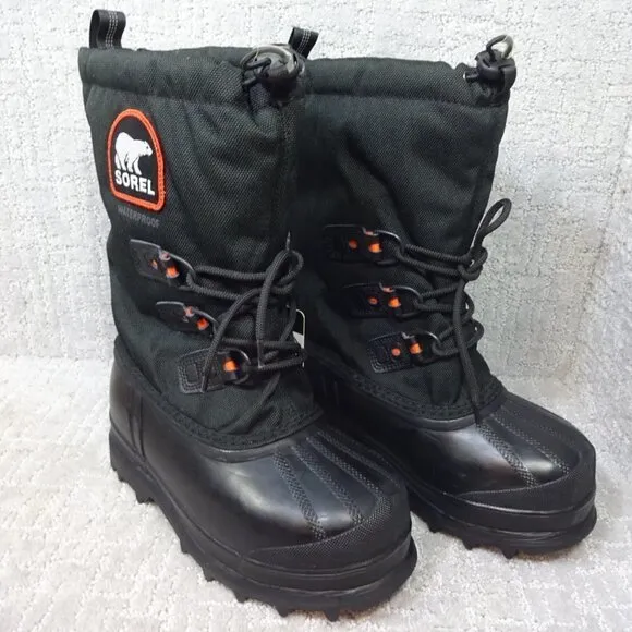 Sorel Youth Size 4Y US Black Waterproof Outdoor Winter Snow Boots