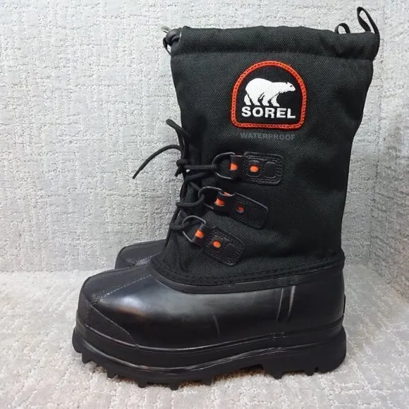 Sorel Youth Size 4Y US Black Waterproof Outdoor Winter Snow Boots