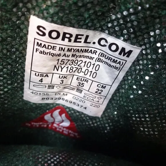 Sorel Youth Size 4Y US Black Waterproof Outdoor Winter Snow Boots