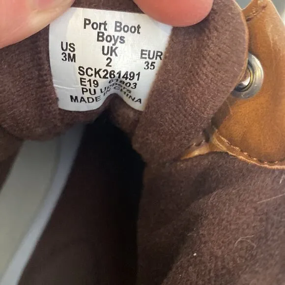 Sperry Little Boy’s Port Boot Lace Up Sz 3M Polyurethane Rain Weather