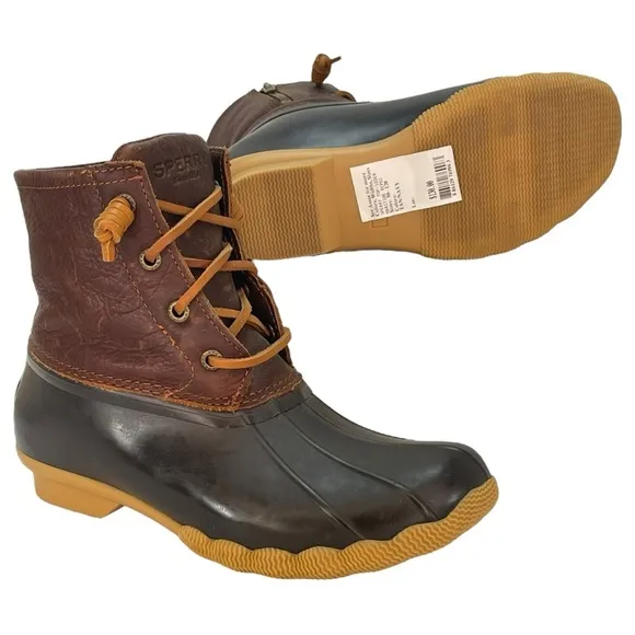 Sperry Maritime Top-Sider Leather Waterproof Womens Ankle Duck Boots Size 6M