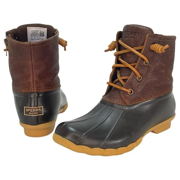 Sperry Maritime Top-Sider Leather Waterproof Womens Ankle Duck Boots Size 6M