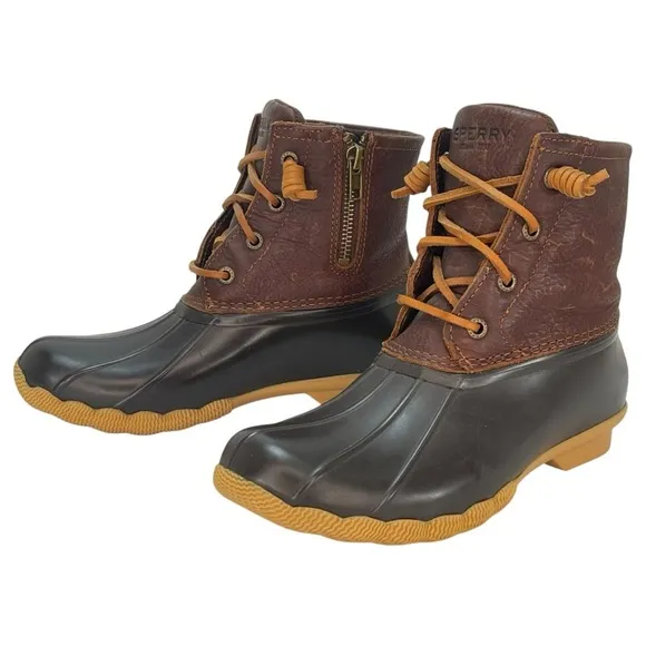 Sperry Maritime Top-Sider Leather Waterproof Womens Ankle Duck Boots Size 6M