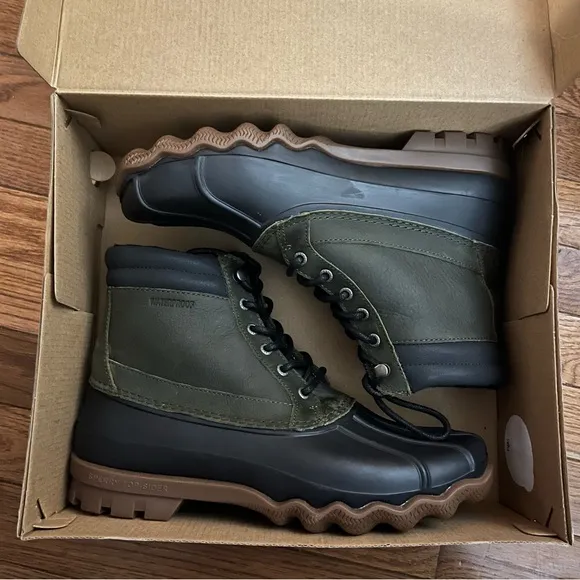 Sperry Top-Sider Brewster Duck Boots Dark Olive Green Men’s Size 9 NIB
