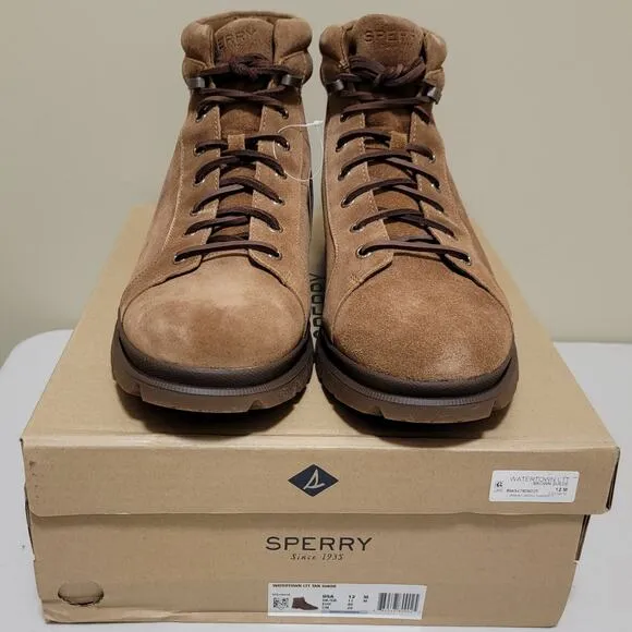 Sperry Top-Sider Men Watertown LTT Waterproof Hiker Boots US 12M Brown Suede