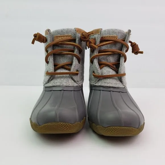 Sperry Top Sider Saltwater Youth Size 1Y Gray Wool Waterproof Duck Boots
