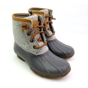 Sperry Top Sider Saltwater Youth Size 1Y Gray Wool Waterproof Duck Boots