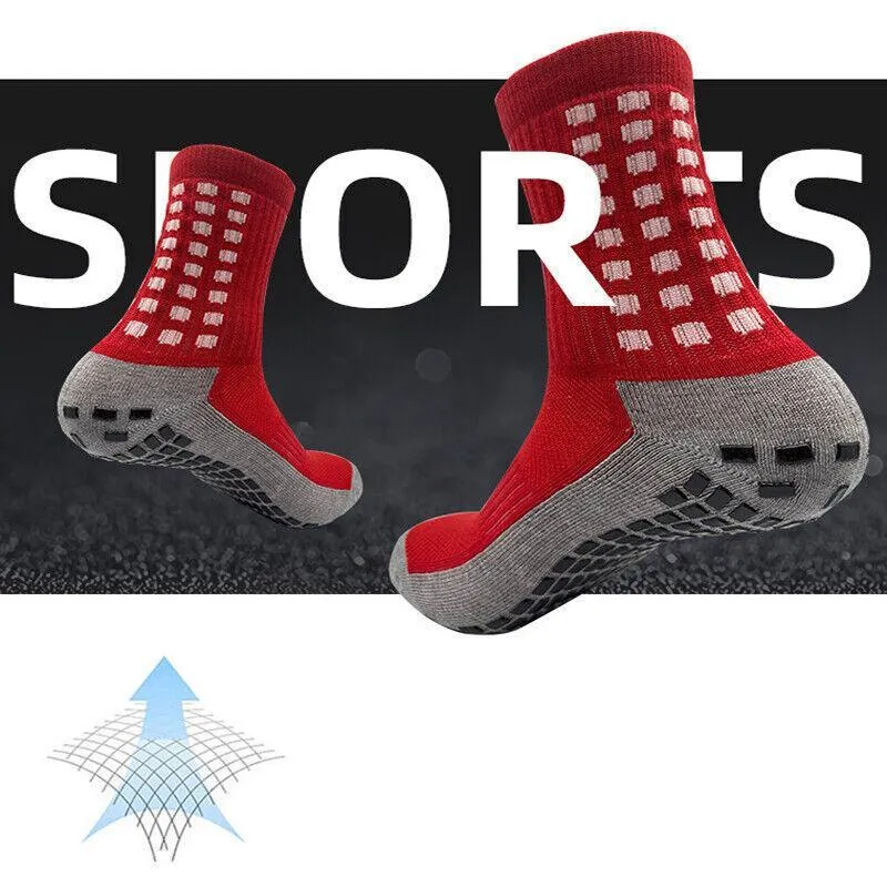 Sports Socks Anti-Slip Hospital Skid Soccer Basketball Football Pvc Grip Dots Au