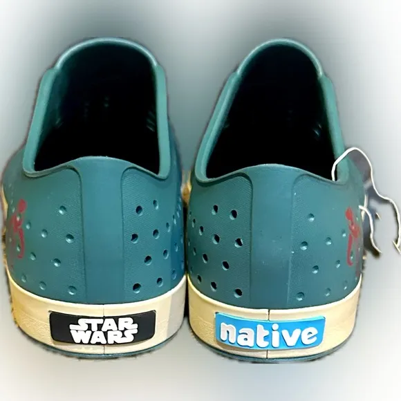STAR WARS X NATIVE UNISEX BOUNTY GREEN BONE WHITE M8/W10 SHOES COMFORT SLIP ON