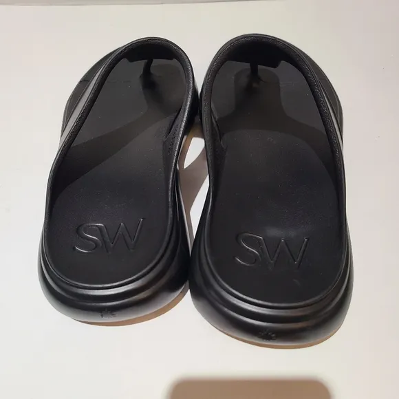 Stuart‎ Weitzman Stuflex T-Strap Slide Black NWOT Size 8