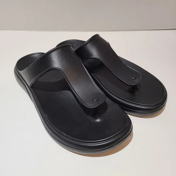 Stuart‎ Weitzman Stuflex T-Strap Slide Black NWOT Size 8