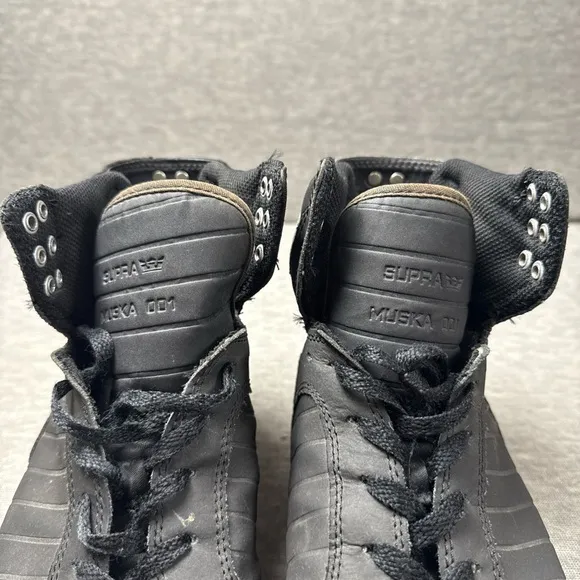 Supra Muska 001 Hightop Matte Triple Black Retro Skateboard Shoes Sneakers Sz 9