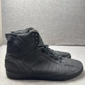 Supra Muska 001 Hightop Matte Triple Black Retro Skateboard Shoes Sneakers Sz 9