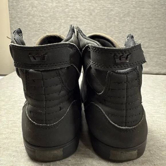 Supra Muska 001 Hightop Matte Triple Black Retro Skateboard Shoes Sneakers Sz 9