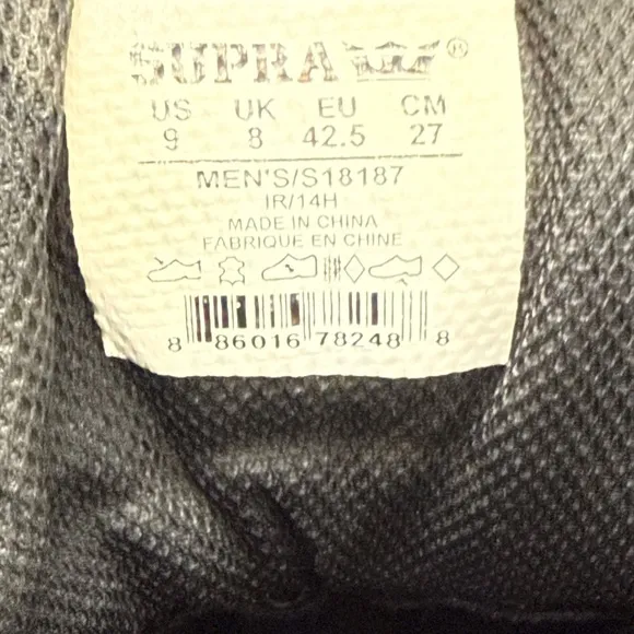 Supra Muska 001 Hightop Matte Triple Black Retro Skateboard Shoes Sneakers Sz 9